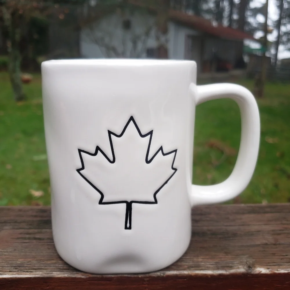 Rae Dunn Canadian Maple Leaf And EH? Coffee Mug